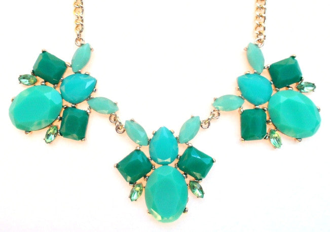 Bumble Bee Statement Necklace- Green