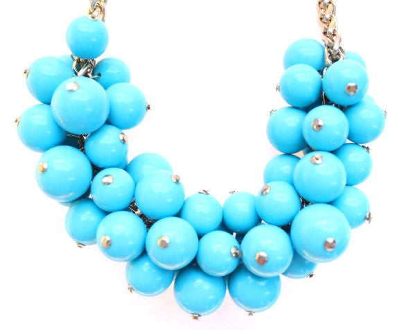 Chunky Beaded Cluster Statement Necklace