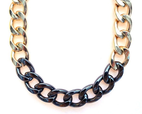 Two-Tone Chain Linked Necklace