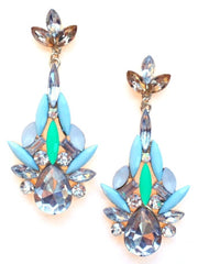 Color Me Elegant Crystal Drop Earrings- Mint