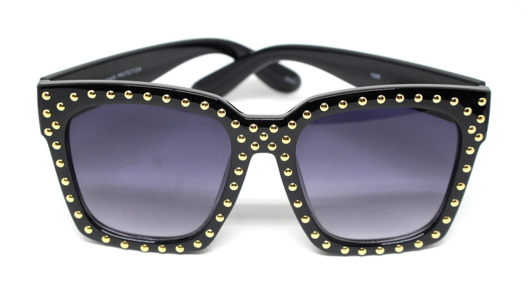 Jacqueline Studded Sunglasses- Black Frame