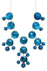 Bubble JEWELED Statement Necklace- Teal