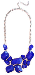 Jeweled Stone Fragment Necklace- Royal