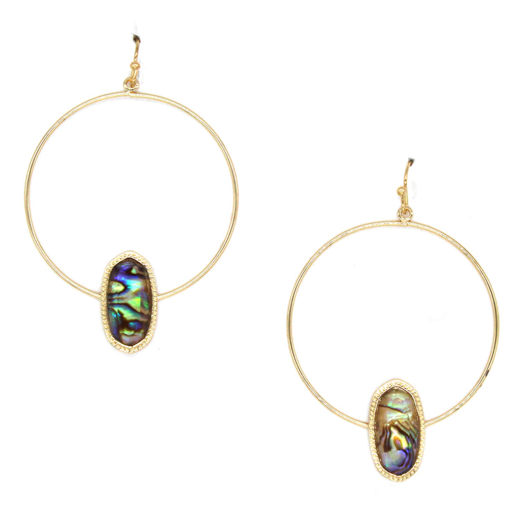 Lizzy Mini Hoop Earrings- Gold/Iridescent