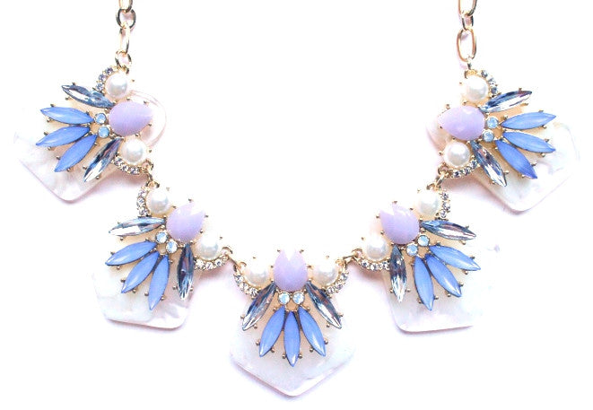 Jewel Plated Necklace- Lavender