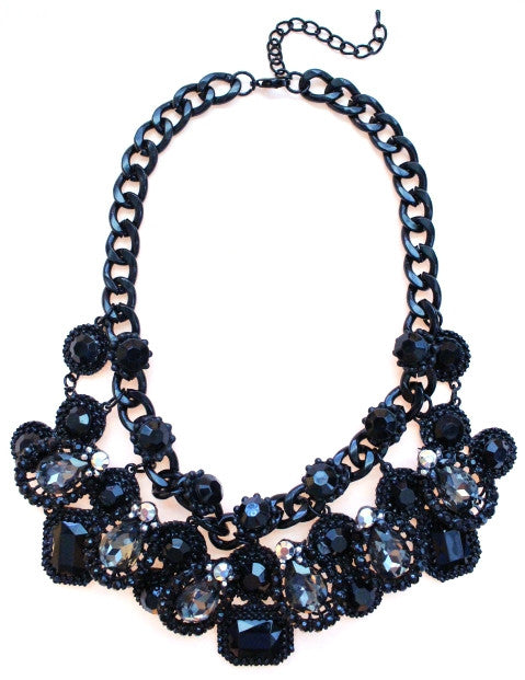 Chunky Woven Jeweled Necklace