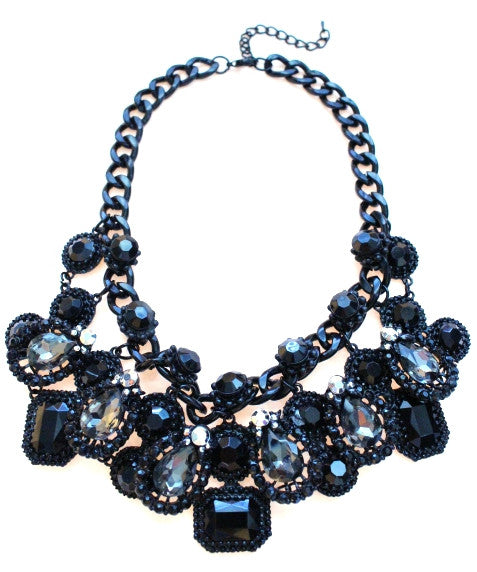 Chunky Woven Jeweled Necklace