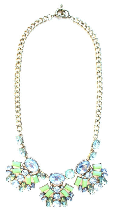 Neon Crystal Fan Necklace