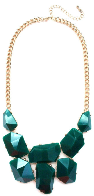 Jeweled Stone Necklace- Green