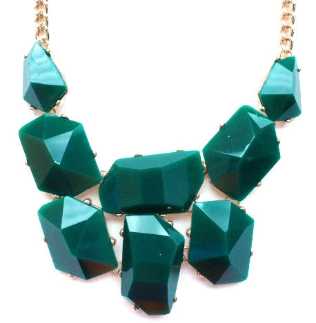 Jeweled Stone Necklace- Green