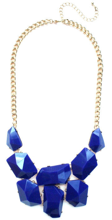 Jeweled Stone Necklace- Royal