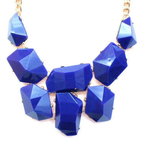 Jeweled Stone Necklace- Royal
