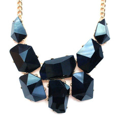 Jeweled Stone Necklace- Black