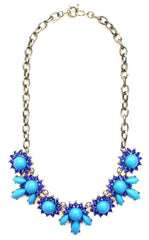 Crystal Petal Necklace- Blue