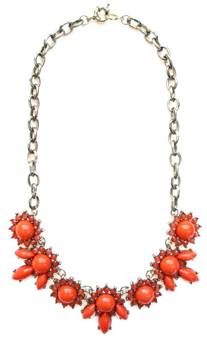 Crystal Petal Necklace- Orange