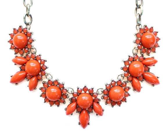 Crystal Petal Necklace- Orange