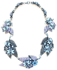 Mini Crystal Leaves Statement Necklace