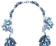 Mini Crystal Leaves Statement Necklace