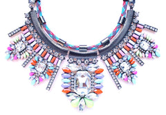 Multicolor Sparkle & Rope Chain Necklace
