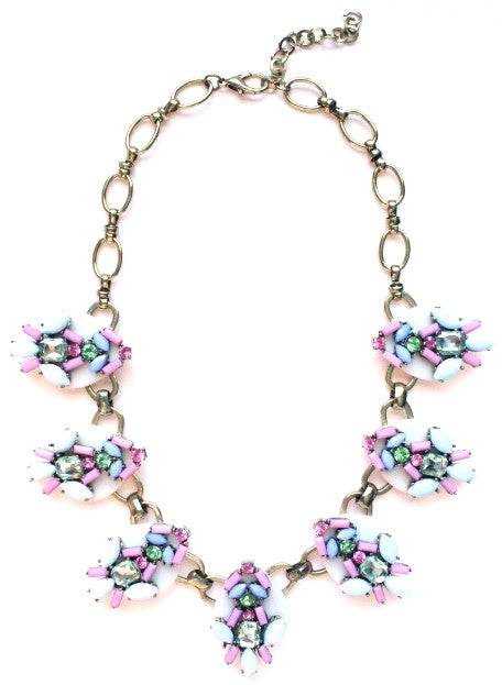 Jewel & Sparkle Plated Necklace- Pastel