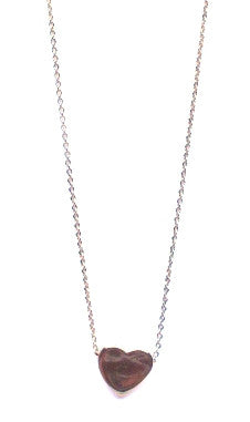 Solid Heart Pendant Necklace- Gold