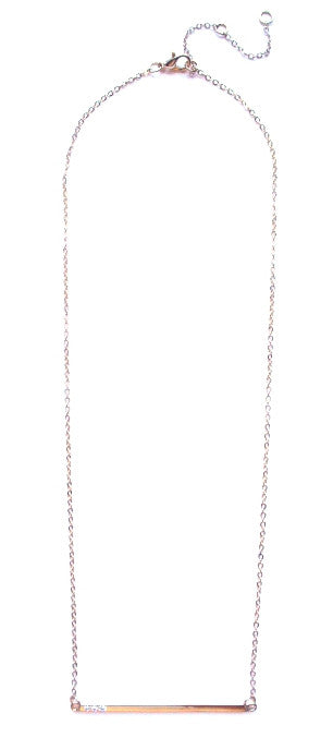 Asymmetrical Bar Pendant Necklace- Gold