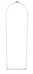 Asymmetrical Pavé Bar Pendant Necklace- Gold