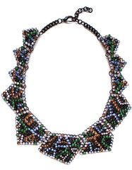 Luxe Geometric Crystals Statement Necklace