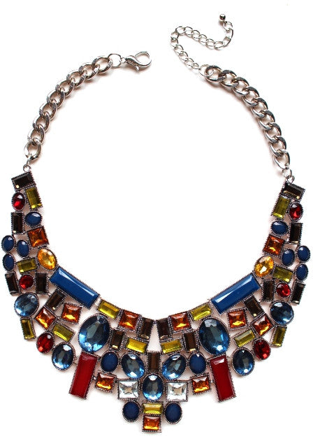 Luxe Mosaic Stone Statement Necklace