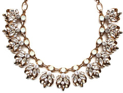 Luxe Chunky Metal with Crystals Statement Necklace