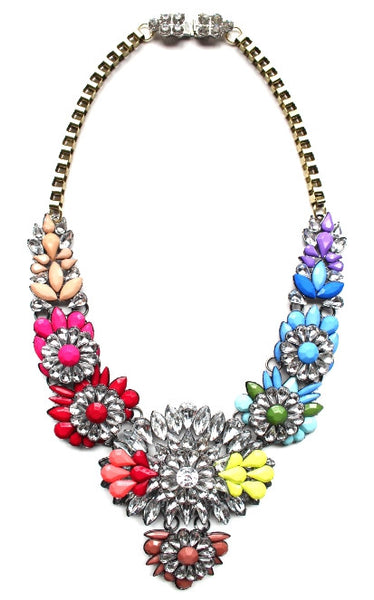 Rainbow Neon Mix Statement Necklace – KAY K COUTURE
