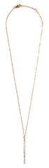 Vertical Pavé Bar Pendant Necklace- Gold