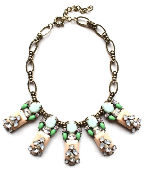 Luxe Mint Leaves Bib Necklace