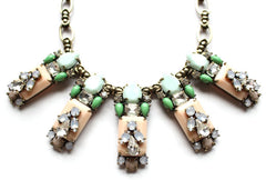 Luxe Mint Leaves Bib Necklace
