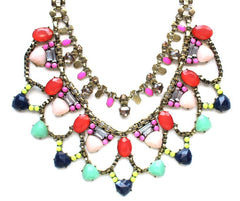 Candy Bright Crystals Bib Necklace