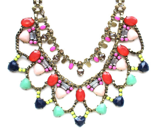 Candy Bright Crystals Bib Necklace