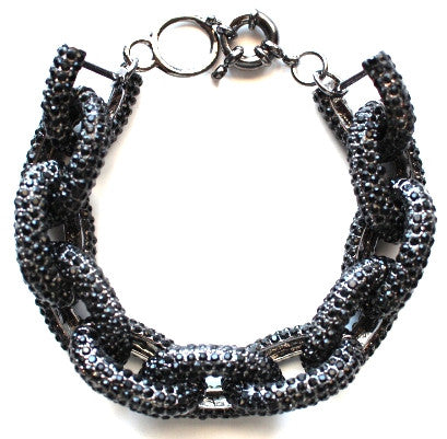 Pavé Crystal Link Bracelet- Black