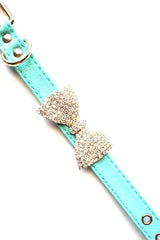 Crystal Bow Leather Band Bracelet- 3 Color Options