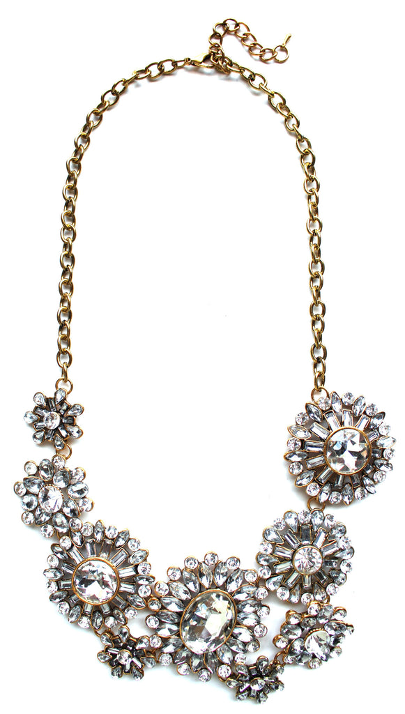 Luxe Crystal Sunburst Statement Necklace