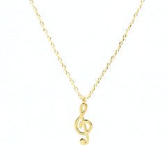 Musical Note Pendant Necklace- Gold