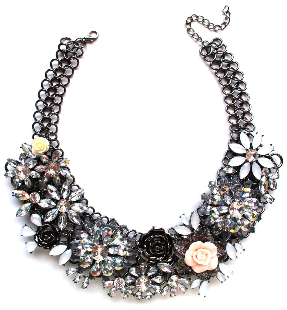 Luxe Chunky Flower Garden Collar Necklace
