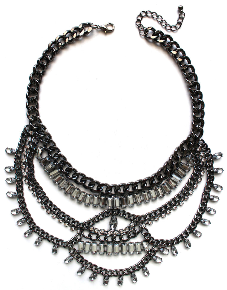 Embellished Urban Metal Chain Necklace