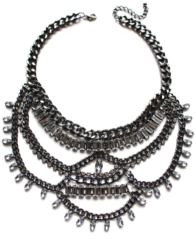 Embellished Urban Metal Chain Necklace