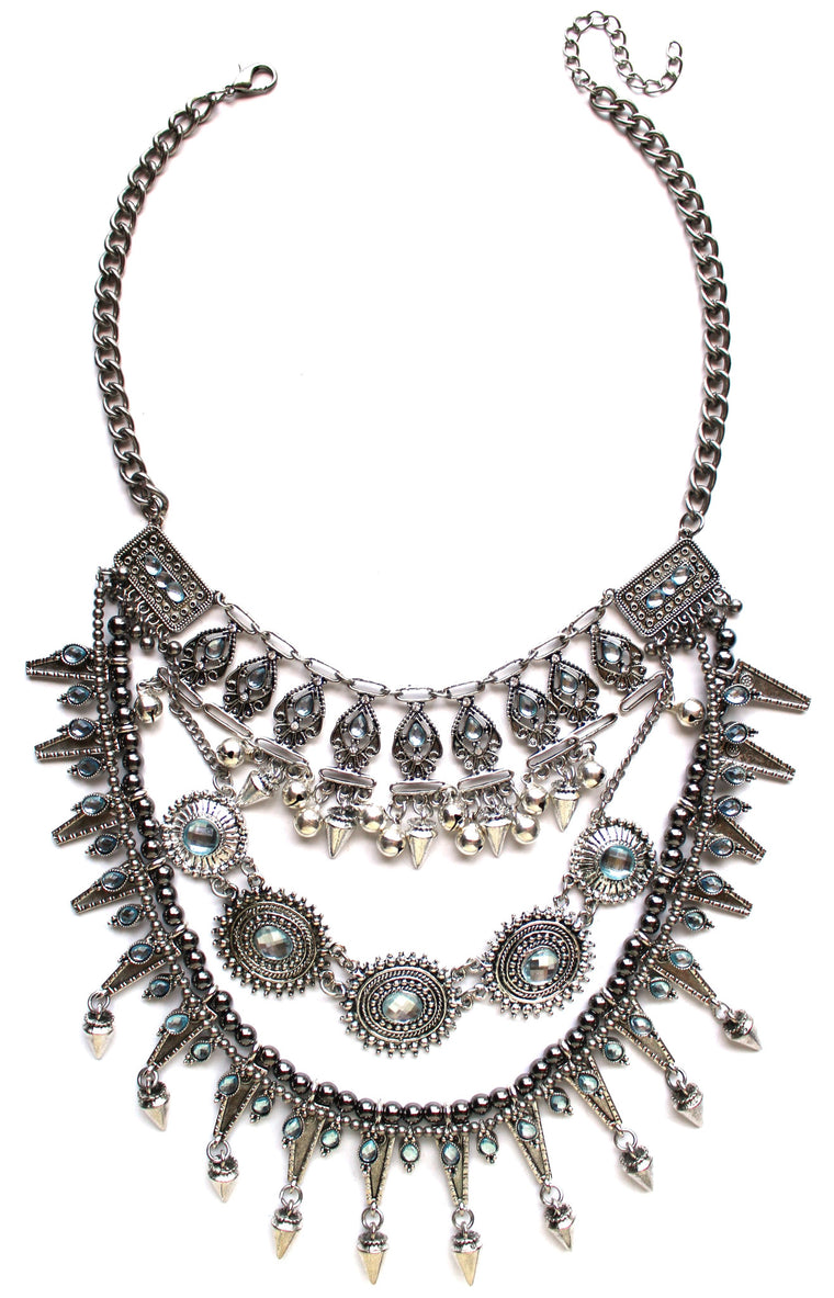 Layered Tribal Chime Statement Necklace