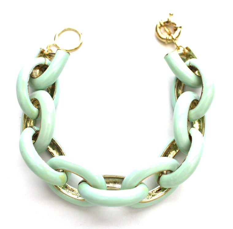 Chunky Enamel Link Bracelet