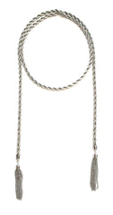 Twisted Chain Tassel Necklace- Silver