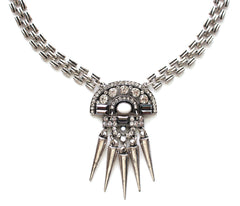 Boho Spike Necklace- Silver