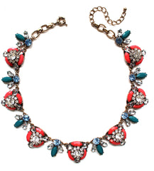 Coral Floral Statement Necklace