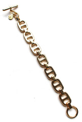 Gold Square Link Toggle Bracelet
