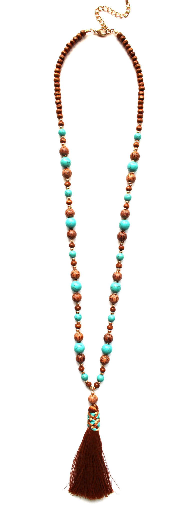 Beaded Boho Tassel Fringe Necklace